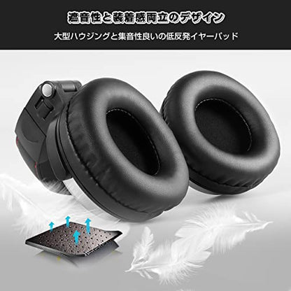 OneOdio Pro 10 Over-Ear Headphones Wired 50mm Driver 6.35 & 3.5mm Jack DJ Monitor Headphones Recording Mixing Studio Monitoring Guitar Podcast Cell Phone PC MP3/4 Black