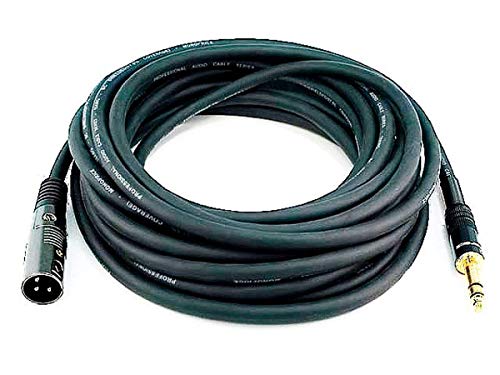 Monoprice XLR Male to 1/4-Inch TRS Male Cable - 15 Feet - Black, 16AWG, Gold Plated - Premier Series - size: 15 feet