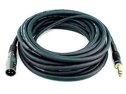 Monoprice 104765 35-Feet Premier Series XLR Male to 1/4-Inch TRS Male 16AWG Cable gold - size: 35 feet