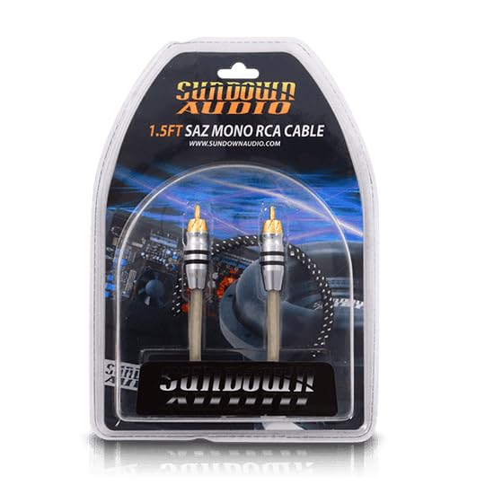 Sundown Audio RCA-SAZ1CH1.5 Premium Mono RCA Signal Cable – 1.5ft Twisted Pair, Dual Shielded OFC Copper with Braided Foil, High-Grip Connectors for Noise-Free Car Audio - size: 1.5 Feet