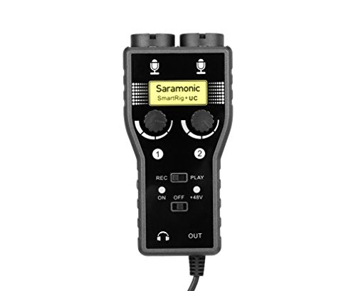 Saramonic SmartRig+UC 2-Channel USB-C Audio Interface w/XLR, 1/4" & 1/8" Inputs & Headphone Out for iPhone 15, Android Mobile Devices, Computers, New iPad & More