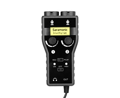 Saramonic SmartRig+UC 2-Channel USB-C Audio Interface w/XLR, 1/4" & 1/8" Inputs & Headphone Out for iPhone 15, Android Mobile Devices, Computers, New iPad & More