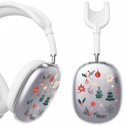 for AirPods Max 2/1 Headphones Christmas Tree Ear Covers | Cute Clear Ear Cups Cover | White Silicone Ear Pad Case Headband Cover for Apple AirPods Max 2/1 (2026/2024/2020) - color: Christmas Tree J/White