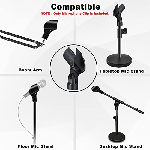 Universal Microphone Clip Holder, Comes with 5/8" Male to 3/8" Female Screw Adapter Suitable for Handheld Microphones, 2-Pack