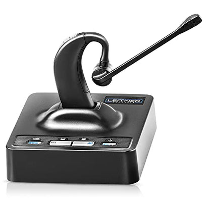 Leitner LH280 Premium Lite 2-in-1 Wireless DECT Headset for Office Phones | Dual-ear, DECT not Bluetooth, office phones and computer, Cisco, Yealink, Polycom, Avaya, Mitel, VoIP, 5-year warranty - style: Desk Phone + PC