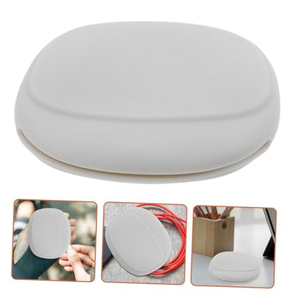 Mikikit Silicone Earphone Organizer Bag Durable Travel Accessories Case for Data Cables Earbuds and Items Flexible Non Tangling Storage Tranquil