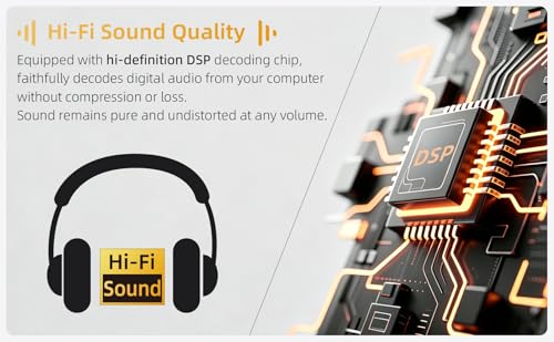 Computer Speakers for Desktop PC, External Speakers for Laptop, USB Plug-in, Wired, Small PC Sound bar with Crystal-Clear Sound, Surprisingly Loud Volume, Deep Bass, Easy Touch Control, USB-C Adapter - size: 8 Inch