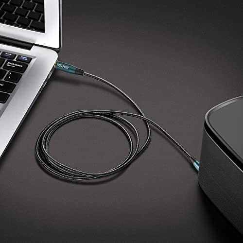 3.5mm Male to Male Stereo Audio Cable (8 Feet) Aux Cord for Car, Headphones, Home Stereos, Speakers, iPhone, iPad, iPod, Samsung Galaxy [Hi-Fi Sound, Nylon Braided]- Jade Green - size: 8 FT