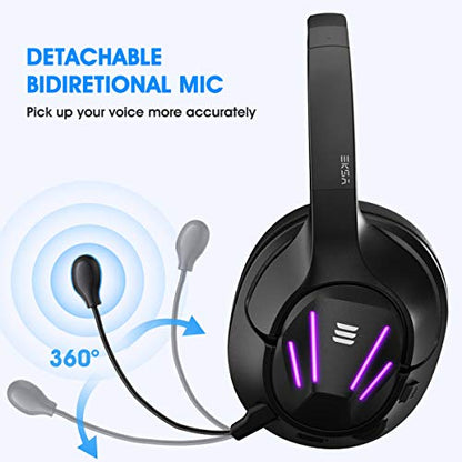 EKSA Computer Gaming Headset for PC - PS4 Headphones with 7.1 Surround Sound Detachable Microphone - Gaming Headphones for PC, PS4, PS5, Xbox One S/X, Mobile Games, Call Center