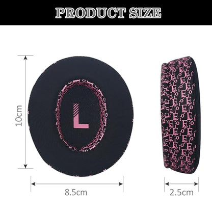 Aiivioll WH-CH710N Ear Pads Compatible with Sony WH-CH700N, WH-CH710N, WH-CH720N, ZX770BN Headphones Earpads with Ice Silk Cloth Ice Feel Gel and Memory Foam Ear Cushions (Black Pink/Print) - color: Black Pink/Print