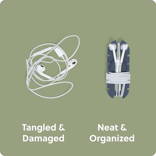 U Brands Oval Wired Ear Buds Cord Caterpillar Wrap, Set of 6