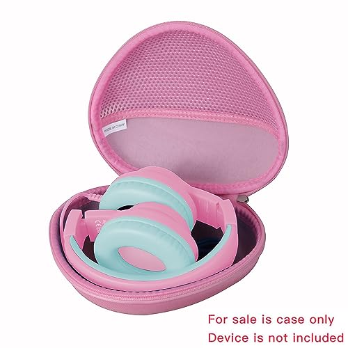 adada Hard Travel Case for iClever HS19 / iClever BTH12 Kids Headphones (Pink) - color: Pink