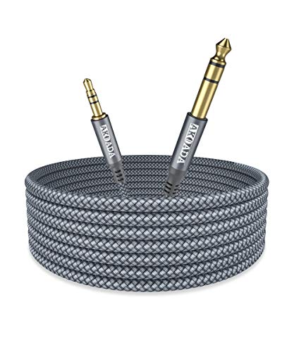 1/8 to 1/4 Stereo Cable AkoaDa 3.5mm to 6.35mm Stereo Audio Cable 6.6ft 6.35mm 1/4" Male to 3.5mm 1/8" Male TRS Bidirectional Stereo Audio Cord Jack for Guitar,Laptop, Home Theater Devices, Amplifiers - size: 6.6FT