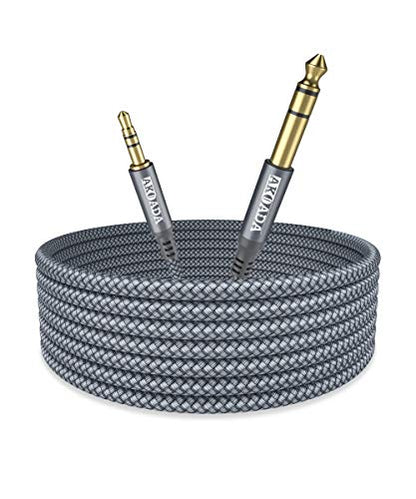 1/8 to 1/4 Stereo Cable AkoaDa 3.5mm to 6.35mm Stereo Audio Cable 6.6ft 6.35mm 1/4" Male to 3.5mm 1/8" Male TRS Bidirectional Stereo Audio Cord Jack for Guitar,Laptop, Home Theater Devices, Amplifiers - size: 6.6FT