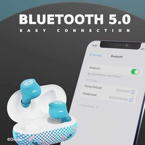 Disney Lilo and Stitch Bluetooth Earbuds w/Charging Case- Wireless Headphones w/Built-in Mic+ Up to 30 Hrs Playtime- Lilo and Stitch Gifts for Girls,Boys,Women,Men,All Fans of Lilo and Stitch Stuff - color: Stitch Expressions