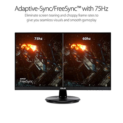 ASUS 23.8” 1080P Monitor (VA24DCP) - Full HD, IPS, 75Hz, USB-C 65W Power Delivery, Speakers, Adaptive-Sync/FreeSync, Low Blue Light, Flicker Free, VESA Mountable, Frameless, HDMI - style: 75Hz USB-C 65W