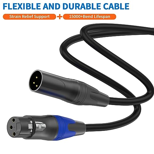 LanSenSu Male to Dual XLR Y-Splitter, 6.6ft 3pin to Dual XLR Male Balanced Mic Audio Cable (1Pack) - size: 6.6ft