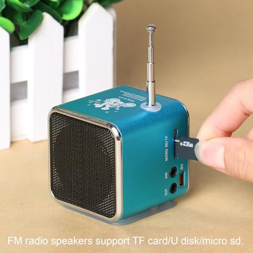Mini Wireless Portable Bluetooth FM Radio Speaker MP3 Player, Blue - color: Blue