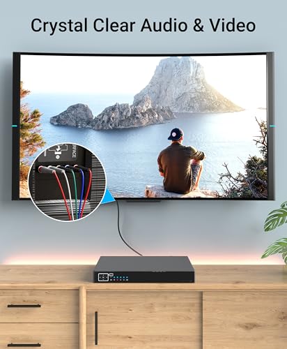 BlueRigger Component Video Cable with Audio (3FT, RCA- 5 Cable, Supports 1080i) - Compatible with DVD Players, VCR, Camcorder, Projector - size: 3FT, style: 5RCA