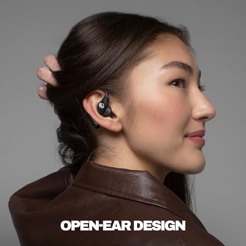 Skullcandy Push 540 Open Wireless Open-Ear Bluetooth Earbuds - True Black | Sweat and Water Resistant, 42 Hours Battery, Detachable Neckband, Secure Over-Ear Fit, Running Outdoors, Exercise, Gym - color: True Black