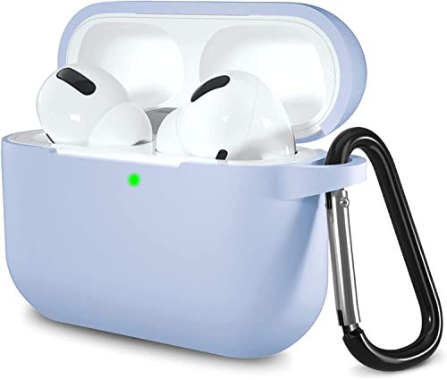 Lerobo for AirPod Pro Case, Soft Silicone Cover with Keychain, Lilac | Drop Protection, Scratch & Dust Resistant, Wireless Charging, Compatible with Apple AirPods Pro 2/1 Case Cover for Women Men - color: Lilac
