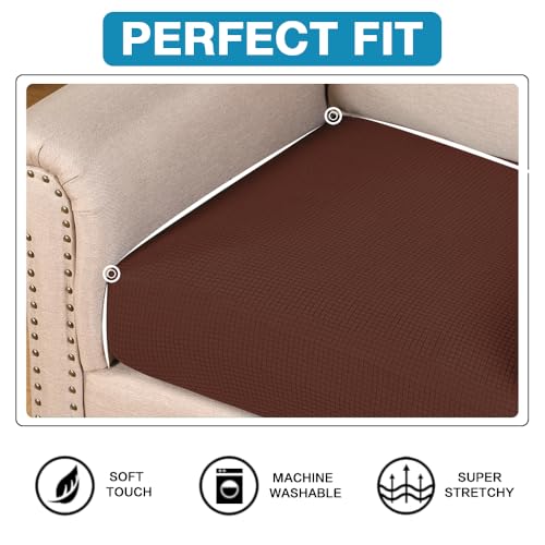 Flamingo P Super Stretch Couch Cushion Cover 1 Pack Individual Seat Slipcover with Elastic Bottom, Machine Washable Furniture Protector (1 Seat Cushion Cover, Burnt Brick) - color: Burnt Brick, size: 1 Seat Cushion Cover