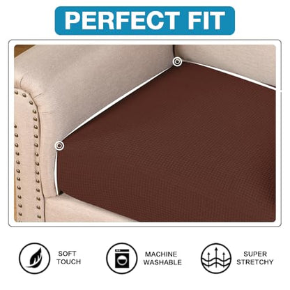 Flamingo P Super Stretch Couch Cushion Cover 1 Pack Individual Seat Slipcover with Elastic Bottom, Machine Washable Furniture Protector (1 Seat Cushion Cover, Burnt Brick) - color: Burnt Brick, size: 1 Seat Cushion Cover