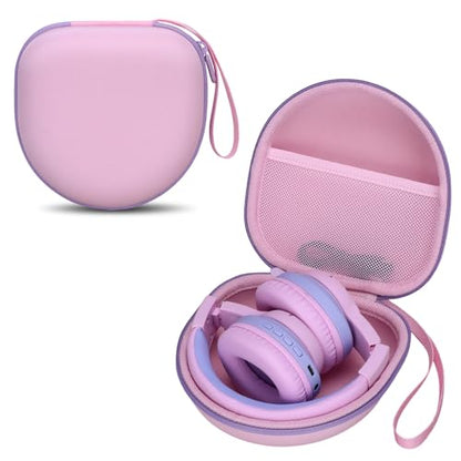 Kids Headphone Case for iClever/Acer/JBL, Pink Purple(Case Only) | for iClever BTH12 HS19 BTH22 BTH20 BTH18 BTH26/JBL Junior 320/Candy Bila/JoySpark/MIDOLA/EarFun/ADOOPE/JLab Kids Headphone - color: Pink-Purple