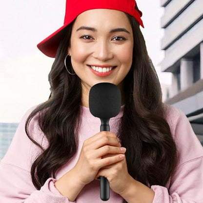 Magnetic Mic Holder Handheld Stand for DJI Mic 2, Hollyland LARK M2 M1 MAX C1 Wireless Microphone, Interview Go Stick and Foam Cover Pop Filter