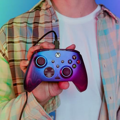 PDP Rematch Enhanced Wired Gaming Controller for Xbox Series X|S & Xbox One - color: Purple Fade, style: Controller