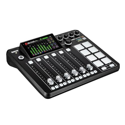 RODE RODECaster Pro II + 2x Headphones + 2x Podcast Microphone + 64GB Micro SD Memory Card + Mic Arm Stand + 10 Foot XLR + USB-C + 1/4 TRS + More (Bundle)