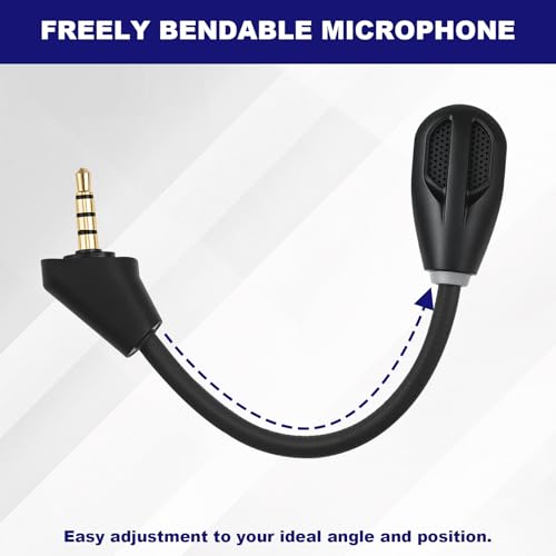 Replacement Mic Compatible with HyperX Cloud Alpha Wireless Gaming Headset – Detachable Noise-Canceling Boom Microphone with LED Mute Indicator Light