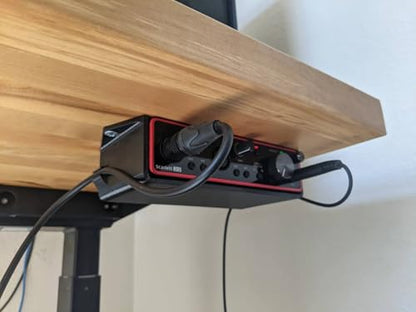 Under-Desk Mount for Focusrite Scarlett 2i2, Audio Interface Holder, Space-Saving Desk Organizer (White) - color: White