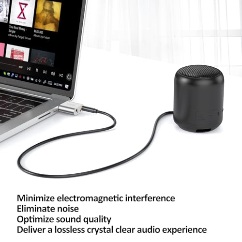USB Sound Card, 7.1 Channel External Microphone Audio Jack Adapter Clear Sound for PC, Laptop, Mac, PS4, Headphone (Plug and Play No Drivers Needed)
