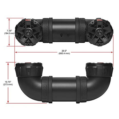 BOSS Audio Systems ATV6.5B 6.5 Inch ATV Speakers, Amplifier, Bluetooth - style: 6.5" Speakers, Black