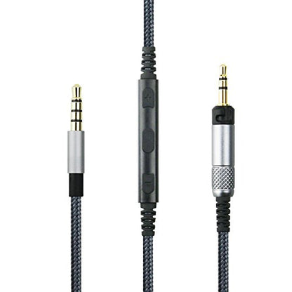 Fantasia Cable Compatible with Sennheiser HD598, HD598 SE, HD518, HD598Cs, HD599, HD569, HD579 Headphones, Remote Volume Mic for iPhone 4.3FT