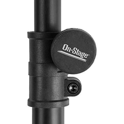 On-Stage SSAS7000B Mini Adjustable Speaker Stand (Folding, Portable, PA Loudspeaker Setup, Tripod Base, Nonslip Rubber Feet, Adjustable Height, 1 3/8″ Mounting Pole, 60 lb Capacity, Aluminum, Black)