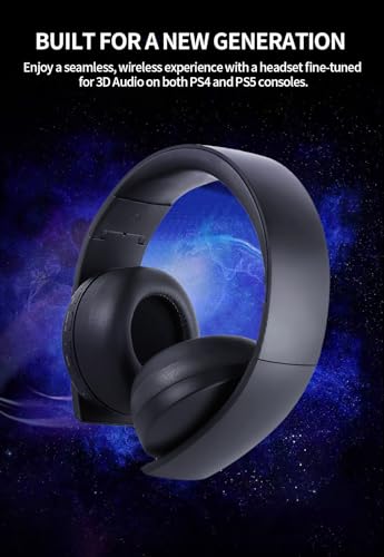 PS5 Headset Wireless - Separate Game and Chat Audio - 2.4Ghz 3D Audio Foldable Gaming Headphones Bluetooth 5.3 Earbuds with Dual Hidden Noise-cancelling Mic for Playstation PS4 Switch PC Mac (Black)