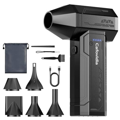 Electric Air Duster, Compressed Air Duster, 470g Thrust | 300000RPM Brushless, 10000mAh Rechargeable Battery, 4-Speed Adjustable,187 CFM,Cordless Air Blower for Car, PC& Outdoor