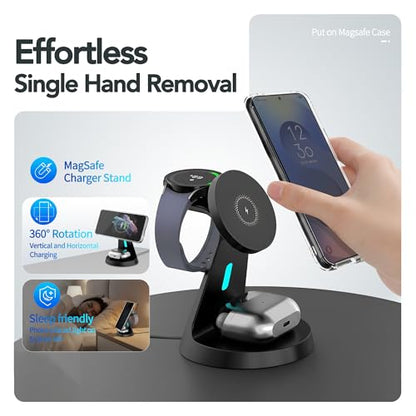 for Samsung Galaxy S25 Dedicated Magnetic Charging Kit，3 in 1 Charging Station Compatible with MagSafe Samsung Charger for Watch Charger Stand for Galaxy Watch Ultra 8 7, for Buds
