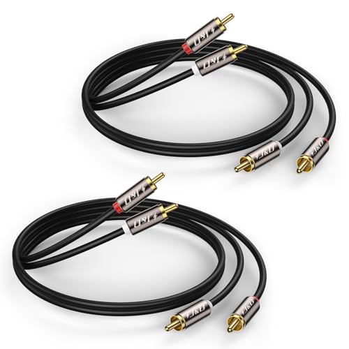 J&D RCA Cable, (2 Pack) Gold-Plated RCA Audio Cables, Copper Shell 2RCA Male to 2RCA Male Stereo Audio Cable, 3 Feet - size: 3 Feet
