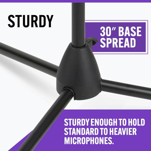 On-Stage MS7701B Euro Boom Mic Stand (For Vocal and Instrument Microphones