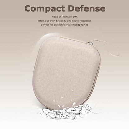 Ginsco Universal Headphone Case Compatible with JBL Tune 510BT 720BT, Sony WH-CH 720N/WH-CH520, with Sony/JBL/Soundcore Life Q20i Q30/BERIBES/TOZO/KVIDIO etc Wireless Headphones Beige - color: Beige