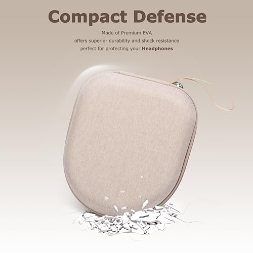 Ginsco Universal Headphone Case Compatible with JBL Tune 510BT 720BT, Sony WH-CH 720N/WH-CH520, with Sony/JBL/Soundcore Life Q20i Q30/BERIBES/TOZO/KVIDIO etc Wireless Headphones Beige - color: Beige