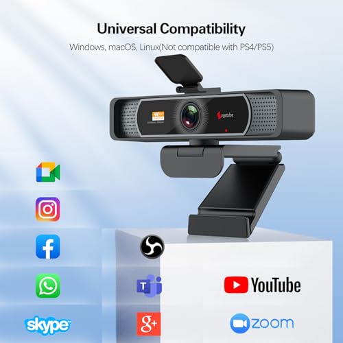 Angetube Wide Angle 4K Webcam for PC, 120° FOV Video Conference Web Camera | PDAF Autofocus, 2 Noise-Cancelling Mics, 1080P@60FPS, Auto Light Correction, USB-A/C, Privacy Cover, for Mac Laptop Desktop - size: PDAF 4K Webcam with Wide Angle