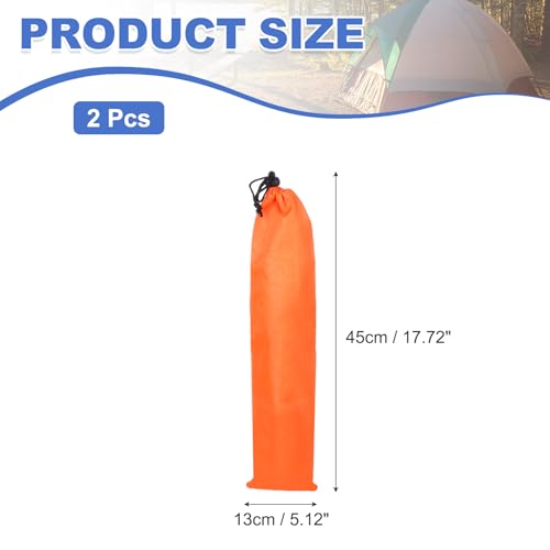 2 Pcs 18 x 5 Inch Tripod Monopod Case Bag, Oxford Cloth Foldable Tripod Carrying Case Bag with Drawstring, Fits Speaker/Light Stand/Studio/Outdoor/Travel/Camping, Orange - size: 18x5 Inch