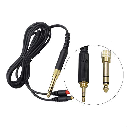 Replacement Dual Exit Audio Cable for Shure SRH1440 SRH1540 SRH1840 Headphones MMCX Earphone Cord Line, About 2 meters, Black