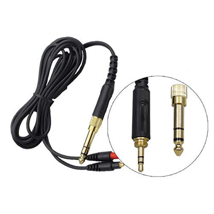 Replacement Dual Exit Audio Cable for Shure SRH1440 SRH1540 SRH1840 Headphones MMCX Earphone Cord Line, About 2 meters, Black