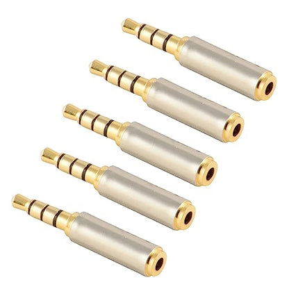 3.5mm Male to 2.5mm Female Stereo Audio Headphone Jack Adapter Converter, Gold Plated (5 Pack) - style: (5 Pack) 3.5mm Male to 2.5mm Female
