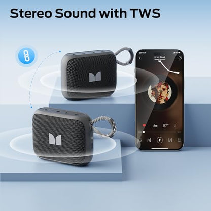 Monster S520 Portable Speaker, IPX7 Waterproof Speakers Bluetooth Wireless, Bluetooth 6.0 Small Speaker, 12 Hours Battery Life, TWS Pair for Outdoors/Beach/Home/Travel, Black